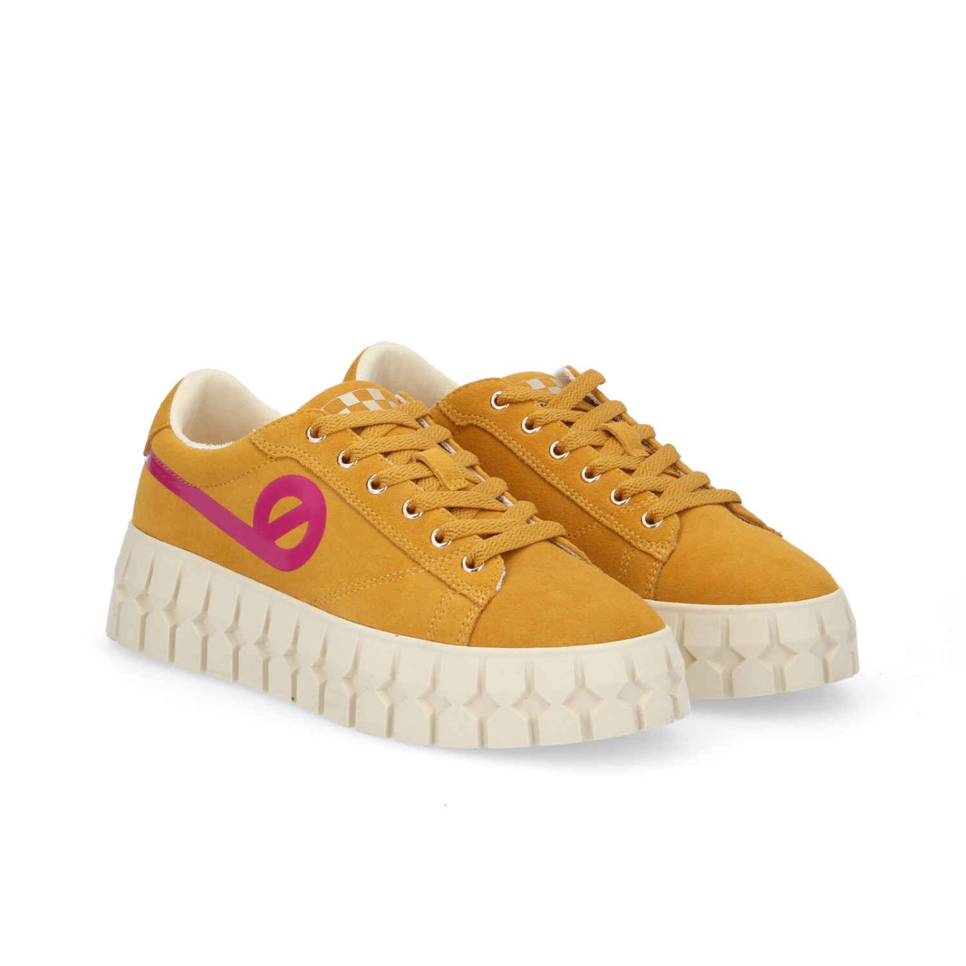 PLAY SNEAKER W  -  SUEDE/PRINT  - GIALLO MAIS/ROSA